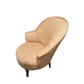 ENGLISH FIRESIDE CHAIR NEWLY UPHOLSTERED IN A QUADRILLE BEIGE CHINTZ