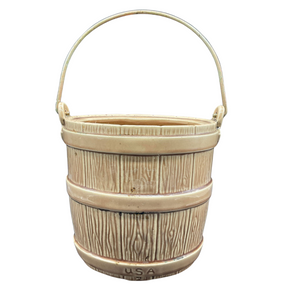 VINTAGE CERAMIC BUCKET WITH HANDLE