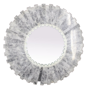 CONTEMPORARY WHITE CRYSTAL STARBURST MIRROR