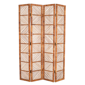 FOUR PANEL FOLDING BAMBOO SCREEN