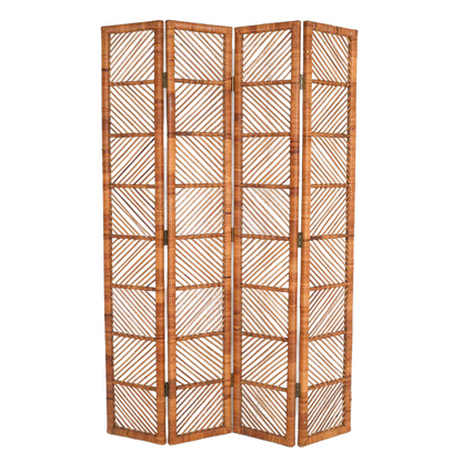 FOUR PANEL FOLDING BAMBOO SCREEN