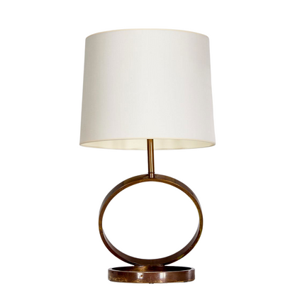 SCULPTURAL MODERNIST BRASS TABLE LAMP