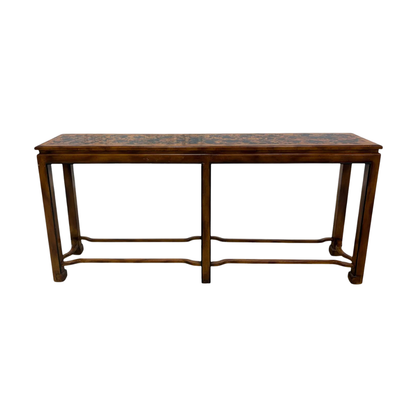 ASIAN INSPIRED FAUX TORTOISE SHELL CONSOLE TABLE