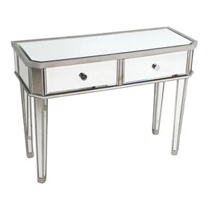 TWO DRAWER BEVELED MIRRORED VANITY DESK