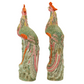 PAIR OF FAMILLE ROSE ENAMEL PHOENIX BIRDS