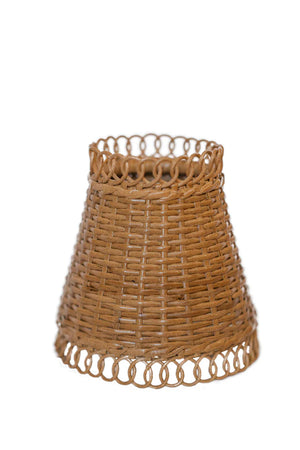 NATURAL WOVEN BATTERY LAMP SHADE