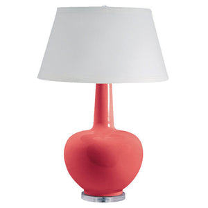 CORAL CERAMIC LAMP WITH LUCITE BASE