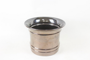 BLACK METALLIC CERAMIC PLANTER BY JEAN ROGER