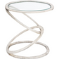 MODERN STEEL AND GLASS SIDE TABLE