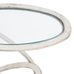 MODERN STEEL AND GLASS SIDE TABLE