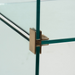 FOUR TIER GLASS ETAGERE WITH BRASS FITTINGS