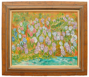 FRAMED FLORAL OIL ON CANVAS STILL LIFE, SIGNED R. ROGERS