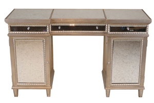 SILVER GILTWOOD MIRRORED VANITY DESK