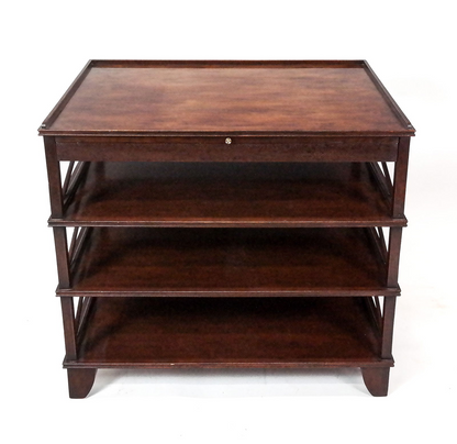 REGENCY STYLE FOUR TIER MAHOGANY SIDE TABLE