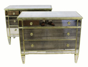 PAIR OF GILT MIRRORED CHESTS