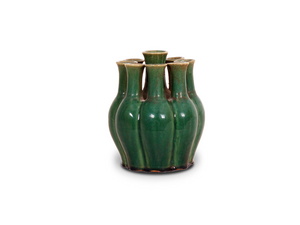 GREEN GLAZED TULIPIERE