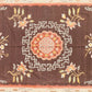 BROWN & PEACH CHINOISERIE STYLE ROOM SIZE RUG