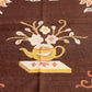 BROWN & PEACH CHINOISERIE STYLE ROOM SIZE RUG