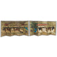 PAIR OF JAPANESE PAINTED HORSE SCENE FOLDING SCREENS, 6 PANELS EACH