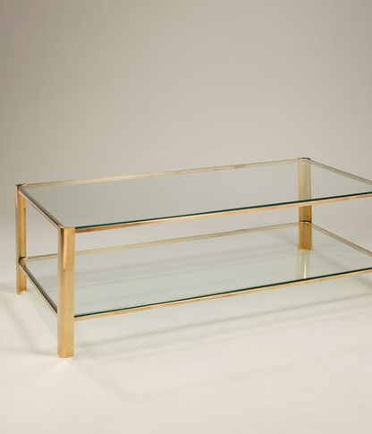 BRASS & GLASS COFFEE TABLE
