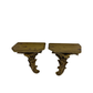 PAIR OF VINTAGE GILTWOOD WALL BRACKETS WITH LEAF DETAIL