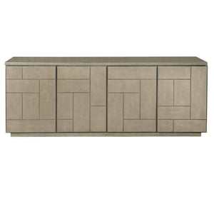 FAUX SHAGREEN SIDEBOARD WITH GEOMETRIC DOOR DESIGN