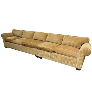 HENRY HOUSE CUSTOM SOFA IN GOLD VELVET FABRIC