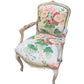 PAIR OF LOUIS XV PAINTED ARM CHAIRS NEWLY UPHOLSTERED IN LEE JOFA FLORAL FABRIC