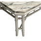 LARGE MARBLE COFFEE TABLE WITH PAINTED FAUX BAMBOO BASE