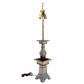 PAIR OF PEWTER CHINOISERIE LAMPS WITH BRASS DETAIL