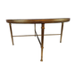 MAISON JANSEN STYLE ROUND GILT COFFEE TABLE WITH STENCILED MIRRORED TOP