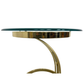 BRASS AND GLASS MILO BAUGHMAN STYLE SIDE TABLE