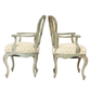 PAIR OF VINTAGE PAINTED LOUIS XV UPHOLSTERED ARMCHAIRS