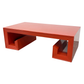 JAMES MONT STYLE RED LACQUER COFFEE TABLE WITH GREEK KEY BASE