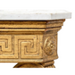 NARROW GREEK KEY DETAIL GILTWOOD CONSOLE WITH MARBLE TOP
