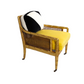 MID-CENTURY FAUX BAMBOO GILT CANED ARMCHAIR