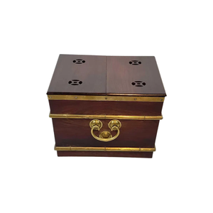 ASIAN ROSEWOOD WINE BUCKET WITH BRASS DETAIL