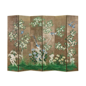 SIX PANEL PAINTED ROBERT CROWDER  BYOBU SCREEN