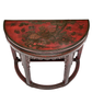 CHINOISERIE RED LACQUERED DEMILUNE CONSOLE