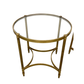PAIR OF NEOCLASSICAL STYLE GILT METAL AND GLASS SIDE TABLES