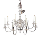 EIGHT ARM WILLIAMSBURG STYLE SILVER CHANDELIER