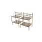 PAIR OF MID CENTURY TWO TIER BRASS & SMOKED GLASS END TABLES