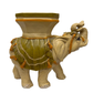 VINTAGE SINGLE CEREMONIAL ELEPHANT GLAZED GARDEN STOOL