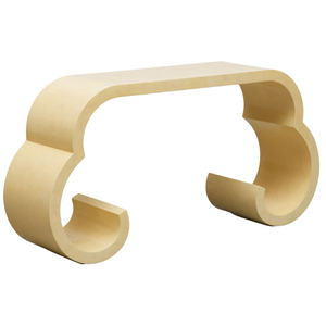 KARL SPRINGER STYLE SHAPED LACQUERED CREAM CONSOLE