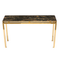 CONTEMPORARY MARBLE TOPPED BRASS CONSOLE TABLE