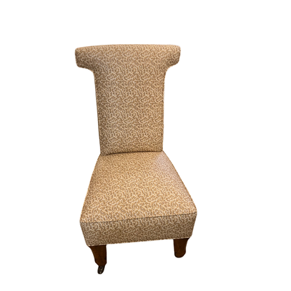 SLENDER HIGH BACK SLIPPER CHAIR ON CASTERS
