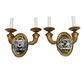PAIR OF EMPIRE STYLE GILT BRASS DOUBLE ARM WALL SCONCES
