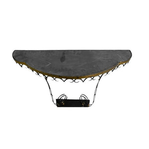 GILBERT POILLERAT STYLE IRON WALL MOUNTED CONSOLE TABLE