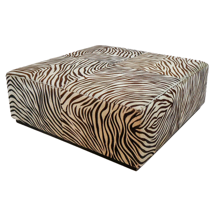 ZEBRA PATTERN HORSE HAIR OVERSIZE SQUARE OTTOMAN