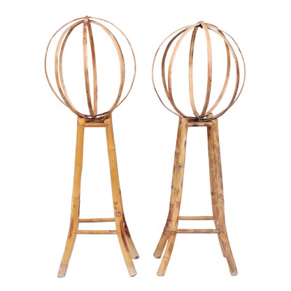 PAIR OF BAMBOO TOPIARIES